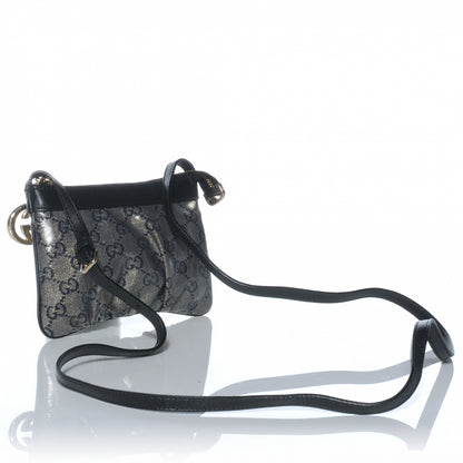 Gucci Crystal Monogram Small Flat Messenger Crossbody Navy 3 of 7