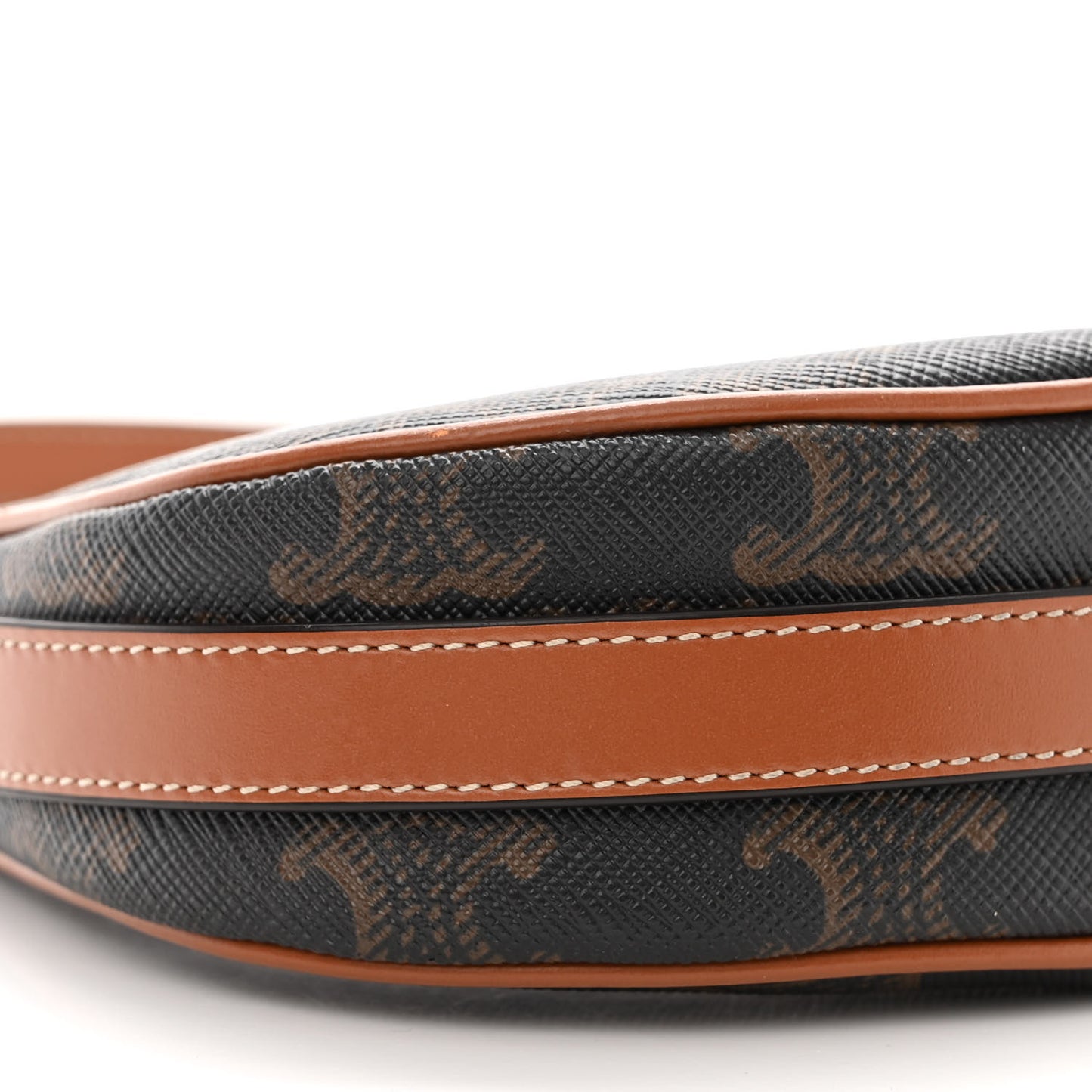 Canvas Calfskin Mini Ava Triomphe Shoulder Bag Tan