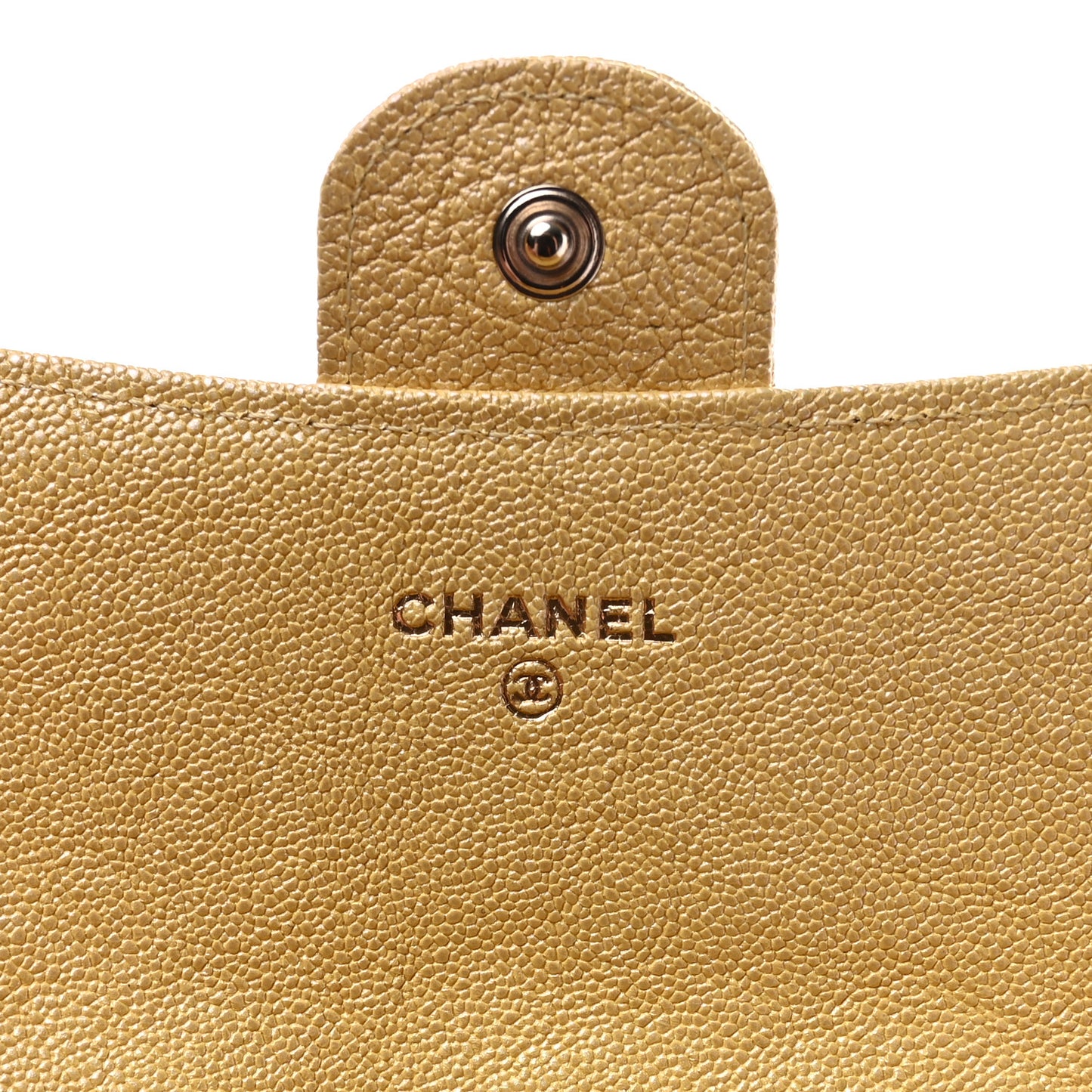 Iridescent Caviar Quilted Long Gusset Flap Wallet Yellow