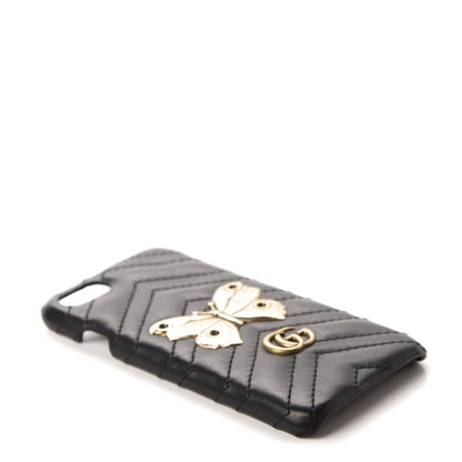 Gucci Calfskin Matelasse Animal Studs GG Marmont iPhone 7/8 Case Black 3 of 5