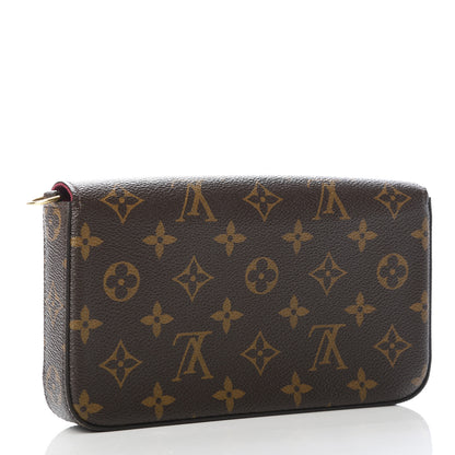 Louis Vuitton Monogram Pochette Felicie Chain Wallet Fuchsia 3 of 9