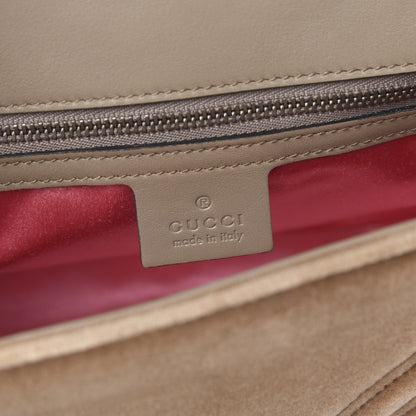 Gucci Velvet Matelasse Small GG Marmont Shoulder Bag Taupe 8 of 11
