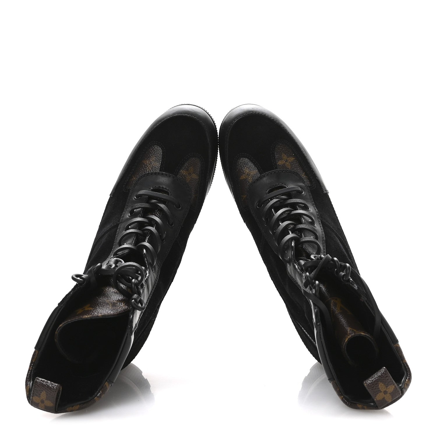 Louis Vuitton Suede Calfskin Monogram Laureate Platform Desert Boots 40.5 Black 2 of 9