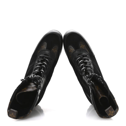 Louis Vuitton Suede Calfskin Monogram Laureate Platform Desert Boots 40.5 Black 2 of 9