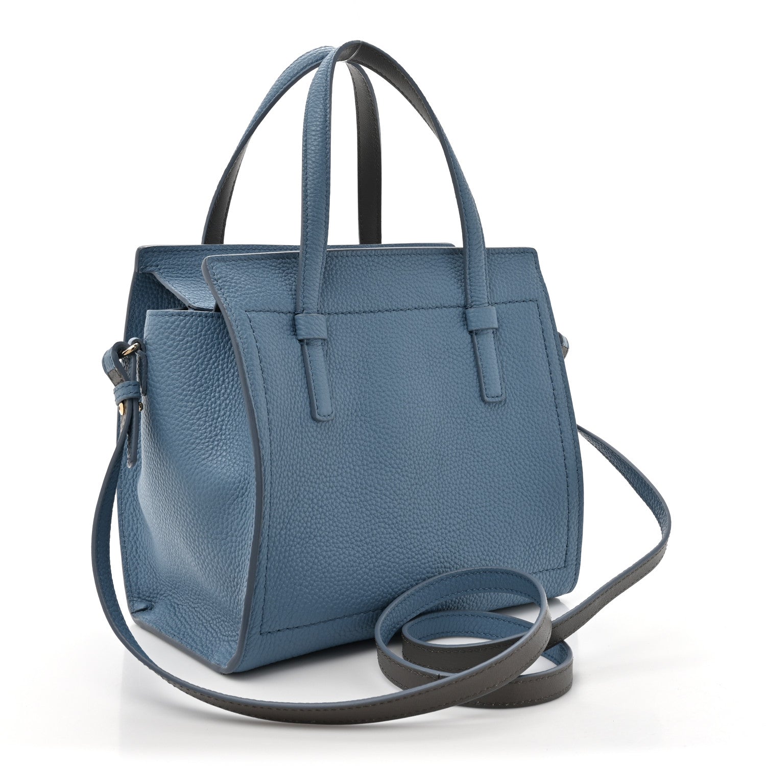 Salvatore Ferragamo Hammered Calfskin Double Handle Small Amy Tote  Chambry 3 of 12