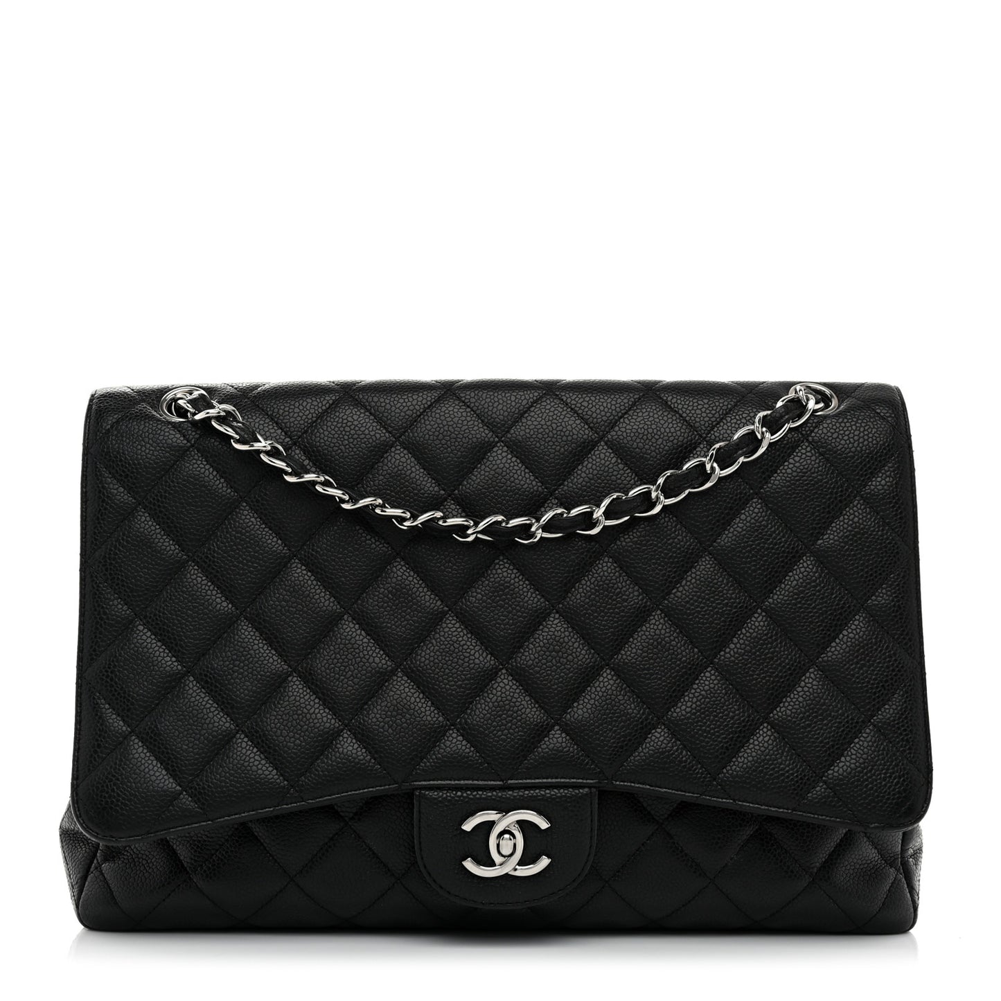 Caviar Maxi Single Flap Black