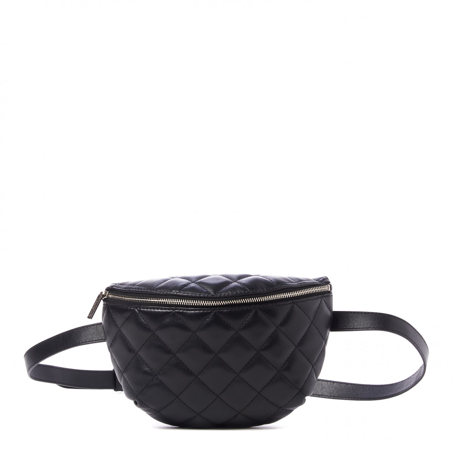 Calfskin Quilted Waist Belt Bag Black