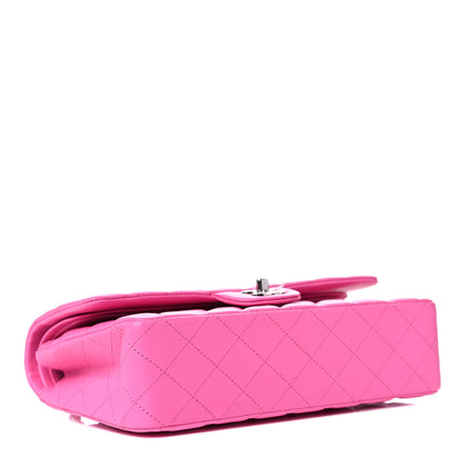 Chanel Lambskin Quilted Medium Double Flap Neon Pink 4 of 10
