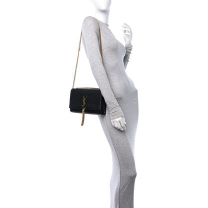 Saint Laurent Grain De Poudre Medium Classic Monogram Kate Tassel Satchel Black 2 of 12
