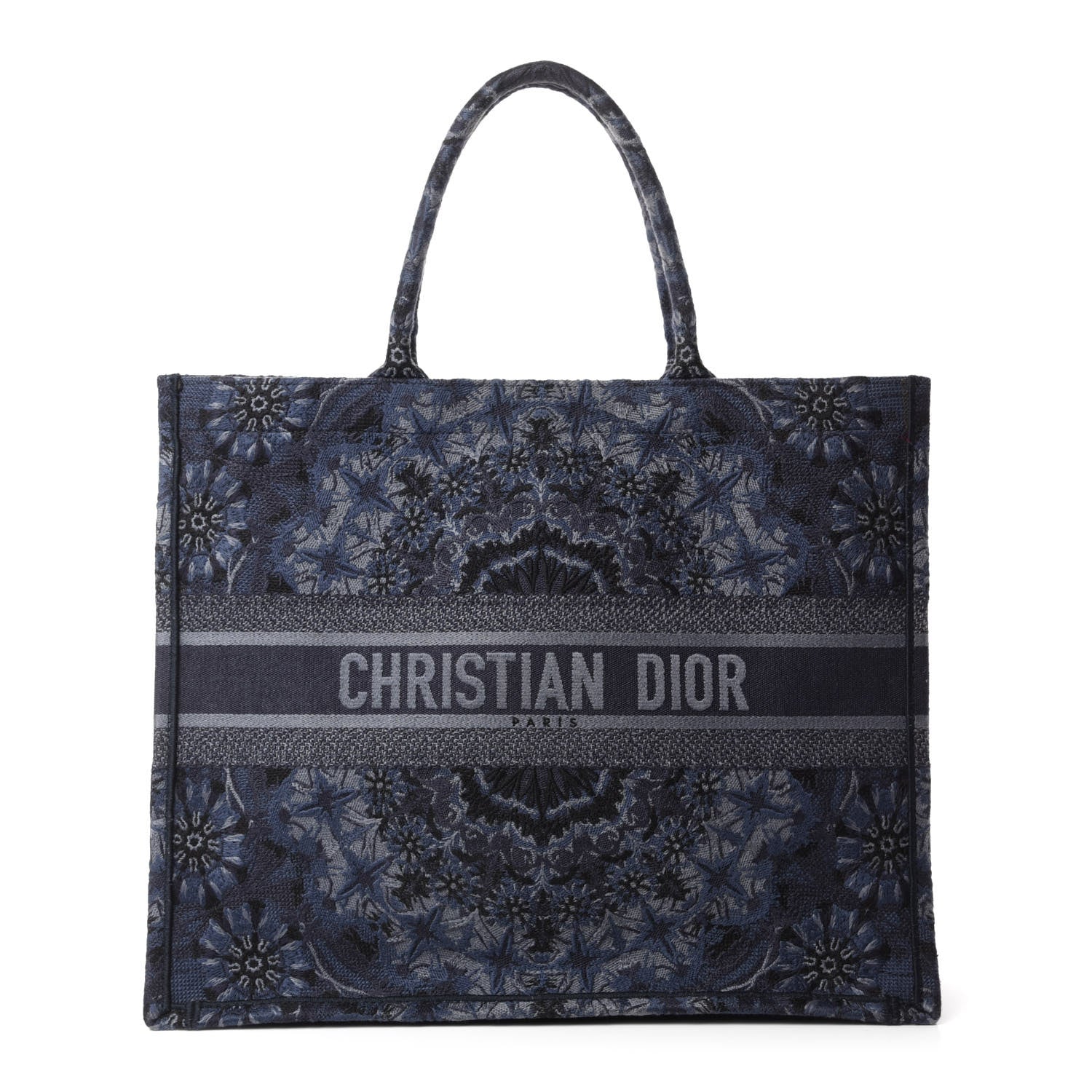 Christian Dior Canvas Embroidered Kaleidioroscopic Book Tote Blue 1 of 10