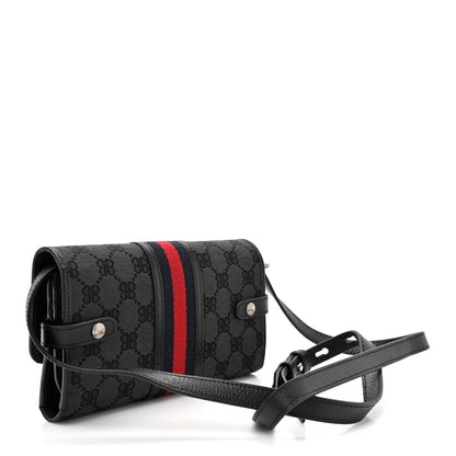 Gucci X BALENCIAGA BB Monogram Web Ophidia Crossbody Wallet Black 3 of 11
