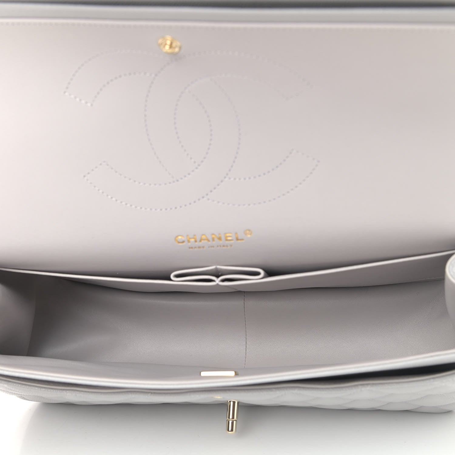 Chanel Caviar Quilted Jumbo Double Flap Grey 4 of 4