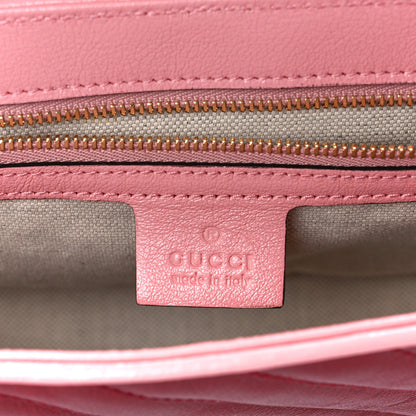 Gucci Azalea Calfskin Enamel Matelasse Diagonal Small Torchon GG Marmont Shoulder Bag New Cherry Red Wild Rose 6 of 11