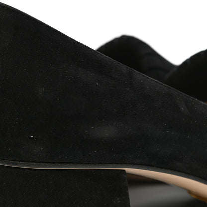 Gucci Kid Scamosciato GG Marmont Fringe 50mm Loafer Pumps 39.5 Black 10 of 11