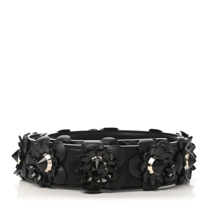 Fendi Vitello Dolce Nappa Patent Flowerland Studded Strap You Black 2 of 3