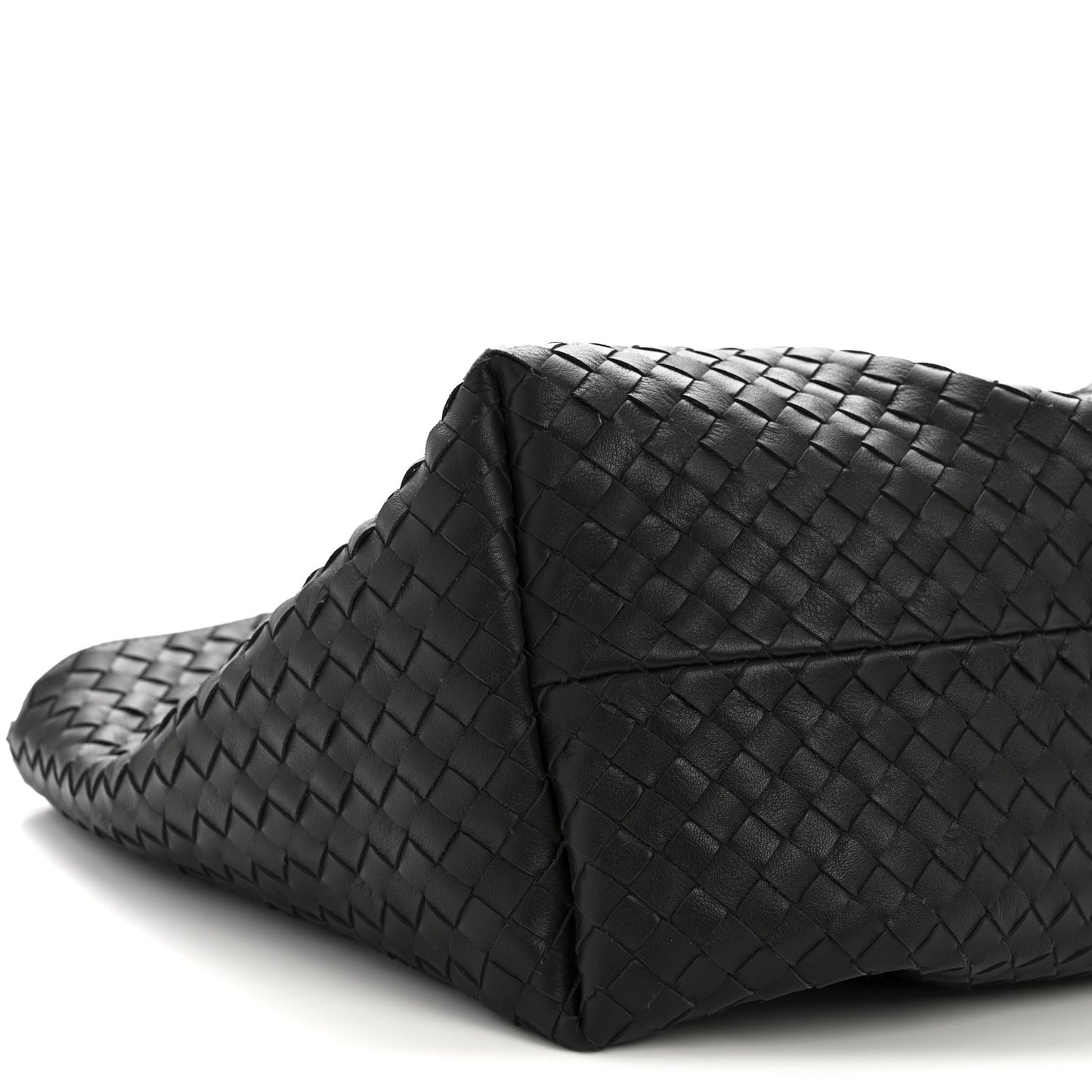 Calfskin Intrecciato Pinacoteca Reversible Tote Black Fondant