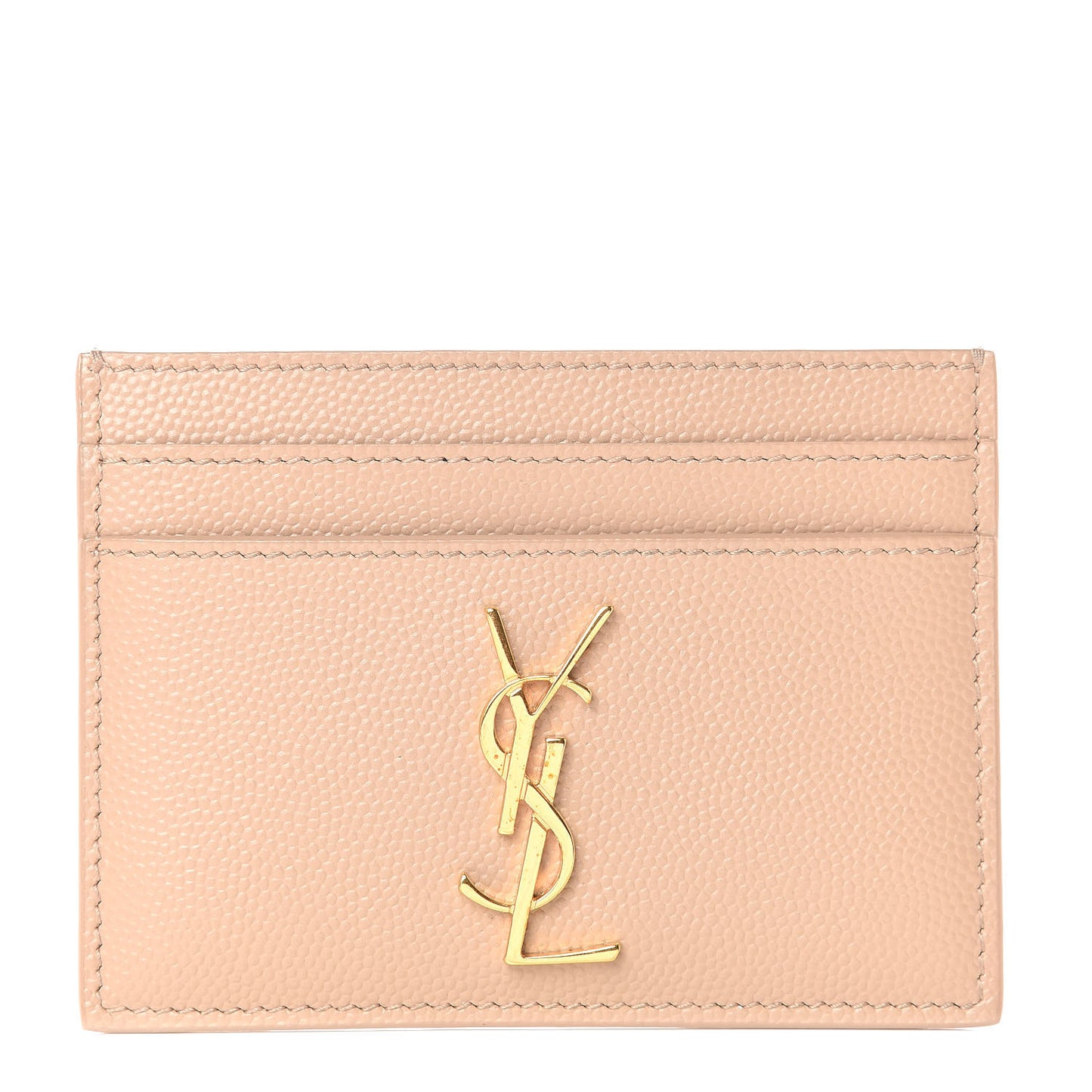 Grain De Poudre Monogram Credit Card Case Dark Beige