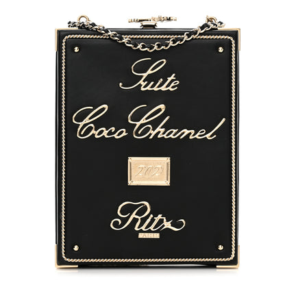 Chanel Lambskin Room Card Minaudiere Evening Bag Black Gold 1 of 11