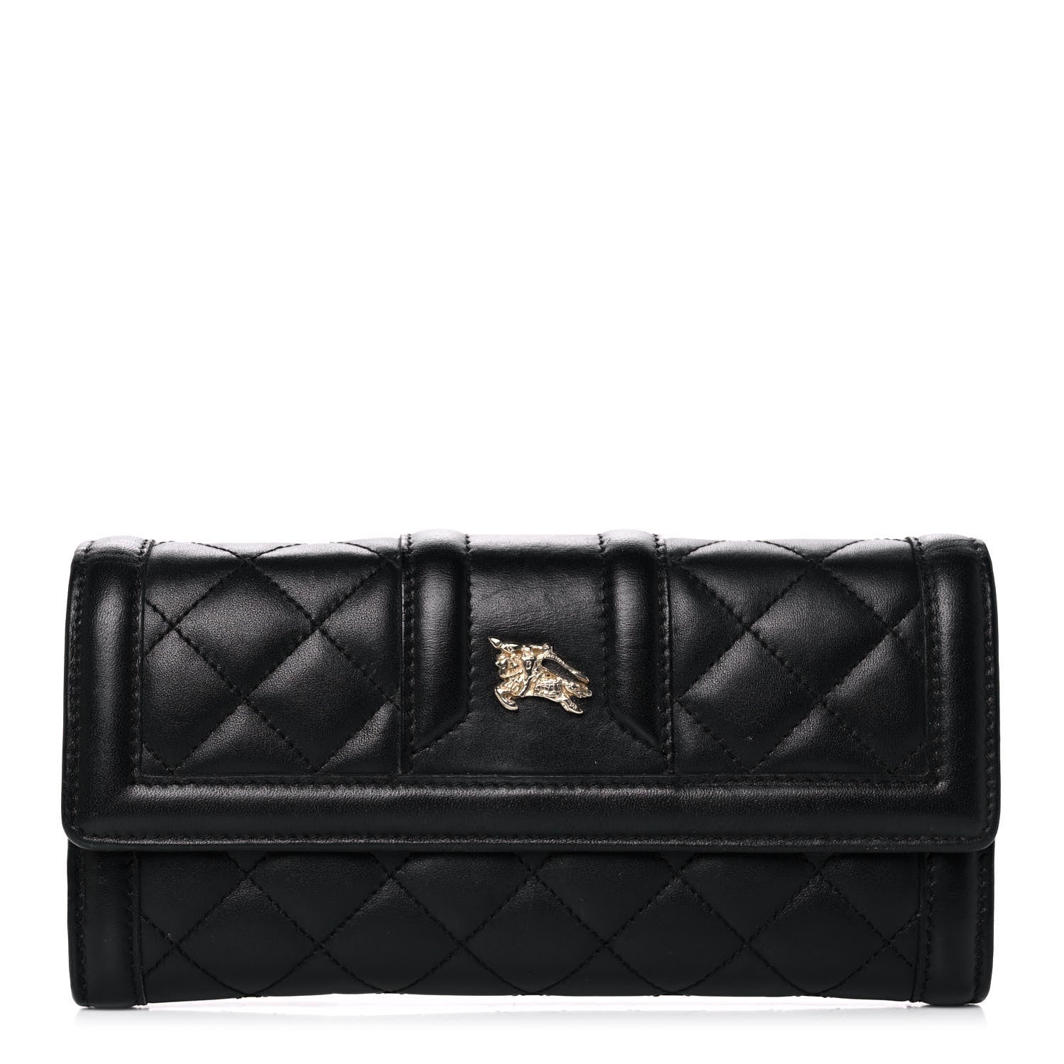 Burberry Calfskin Quilted Continental Wallet Black 1 of 13