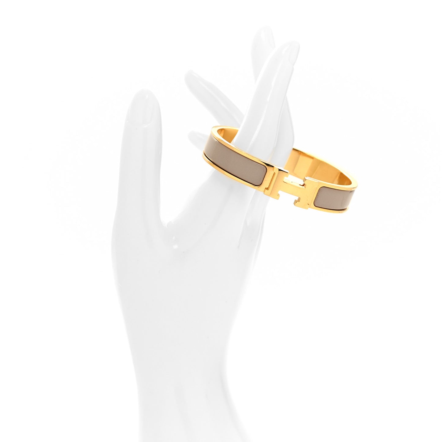 Enamel Narrow Clic Clac H Bracelet PM Marron Glace