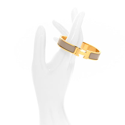 Hermes Enamel Narrow Clic Clac H Bracelet PM Marron Glace 2 of 5