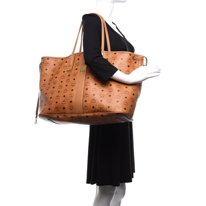 MCM Visetos Large Liz Reversible Shopper Tote Cognac 3 of 16