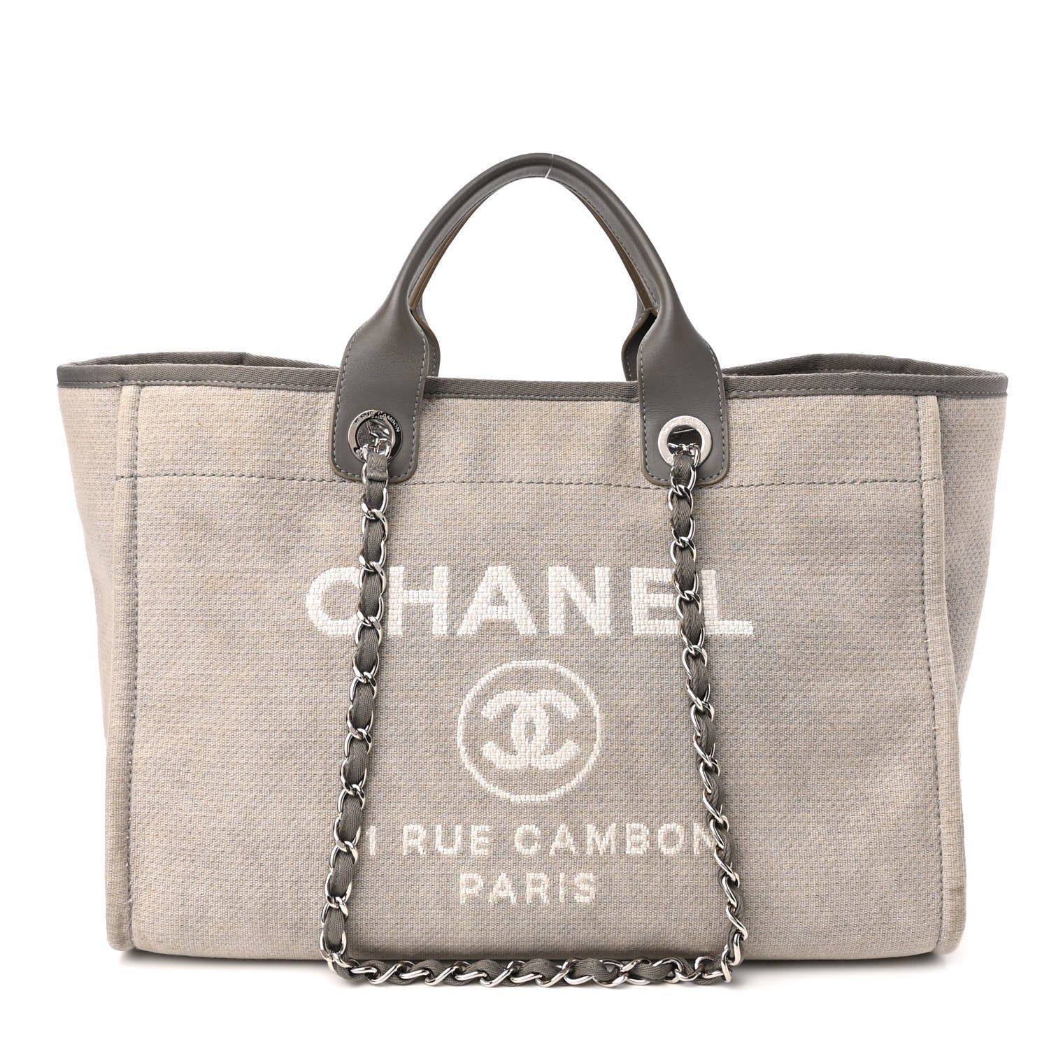 Chanel Canvas Large Deauville Tote Grey 1 of 11