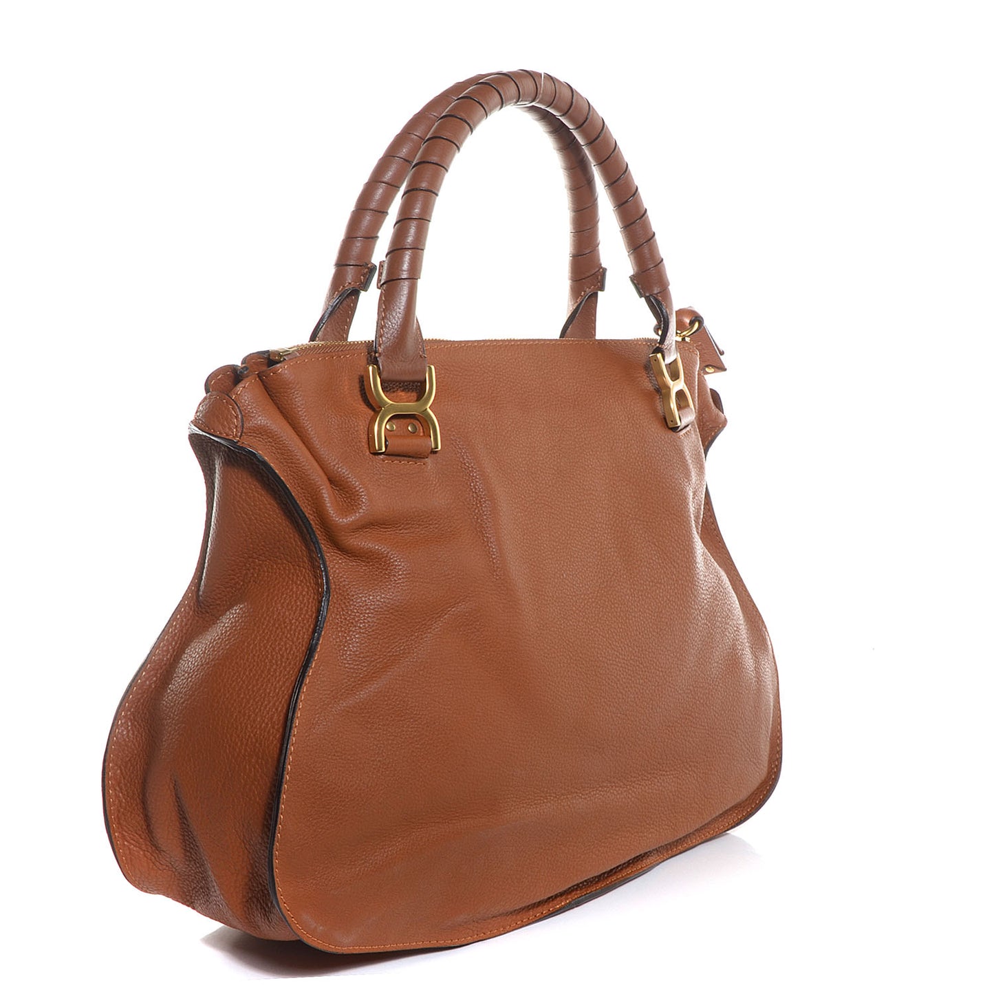 Calfskin Large Marcie Satchel Tan