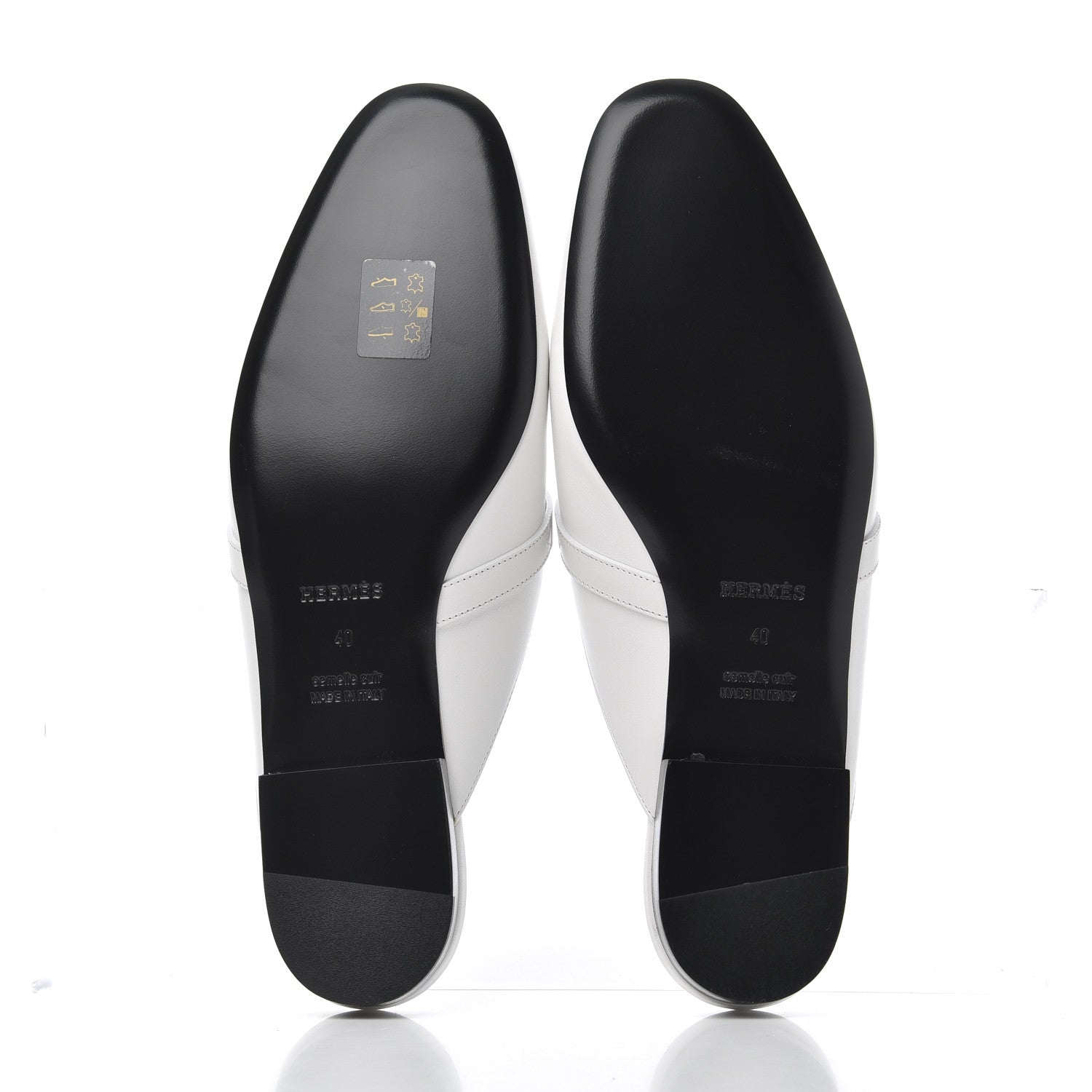 Hermes Calfskin Oz Mules 40 White 5 of 9