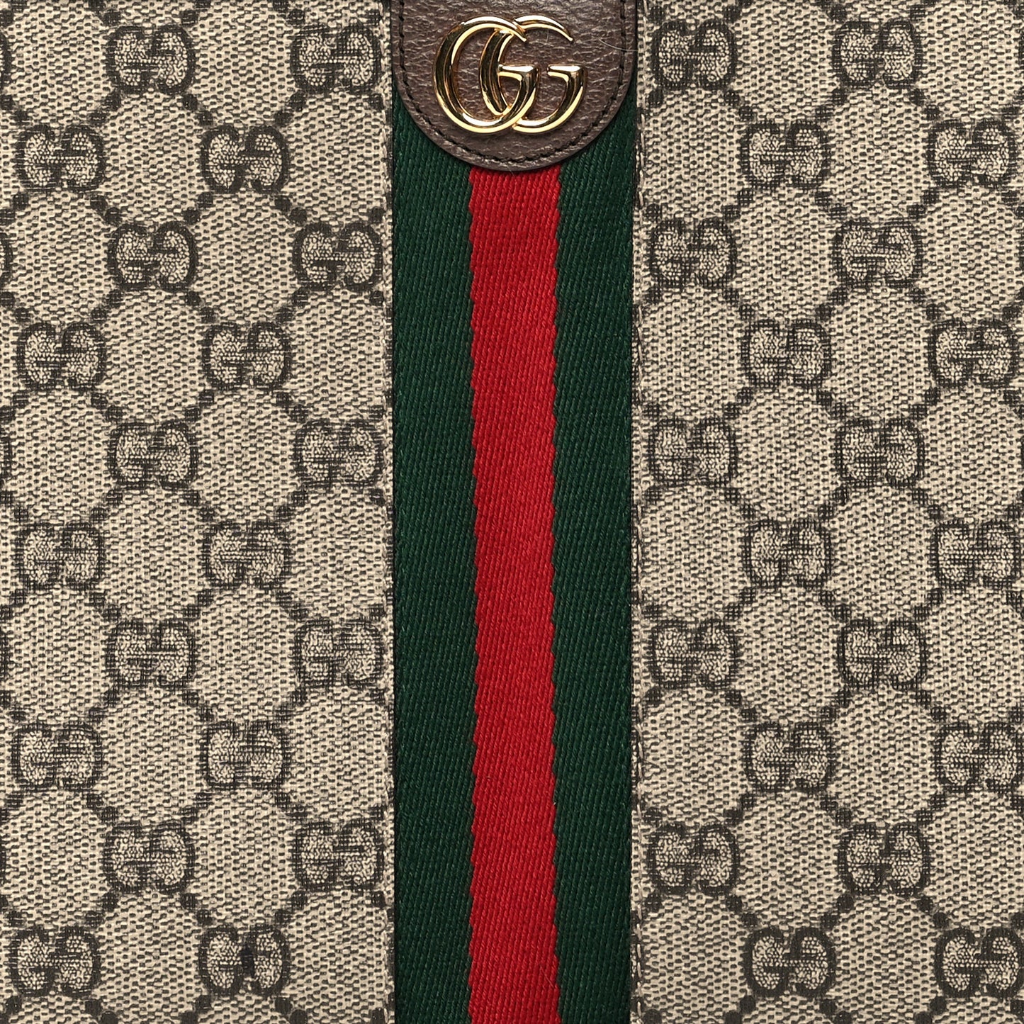 GG Supreme Monogram Web Ophidia Pouch Brown