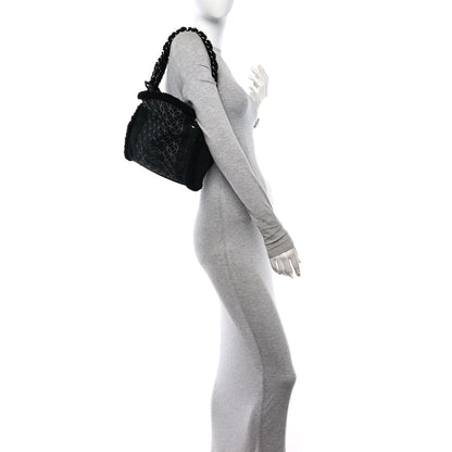 Chanel Suede Shearling Stitched CC Mini Tote Black 3 of 10