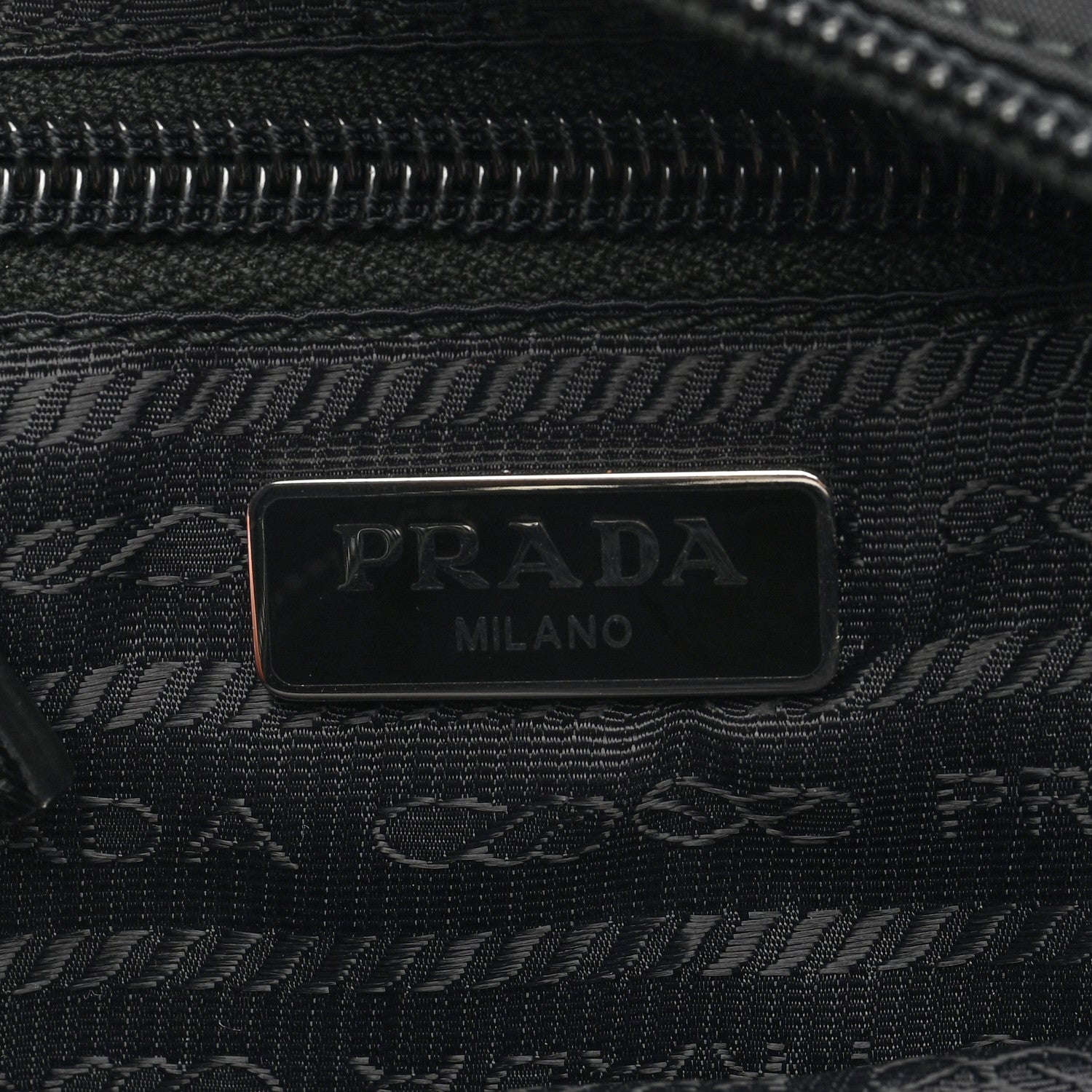 Prada Tessuto Nylon Vela Saffiano Wristlet Black 6 of 6