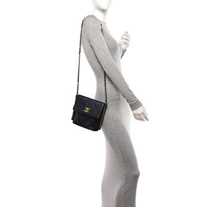 Chanel Calfskin Quilted Chain Small Hobo Bag Black 2 of 10