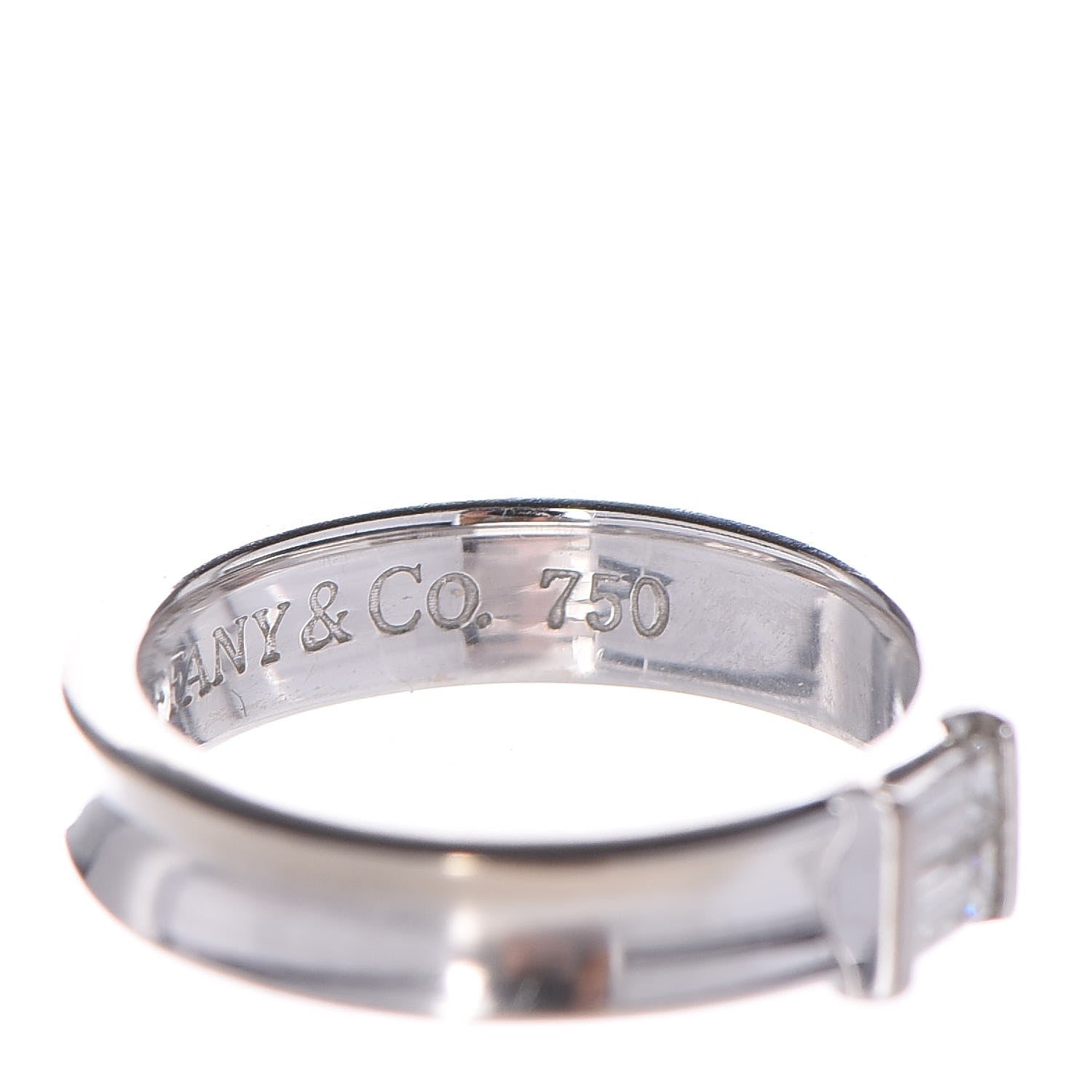 Tiffany 18K White Gold Diamond Baguette Stackable Ring 51 4.5 6 of 7
