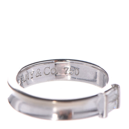 Tiffany 18K White Gold Diamond Baguette Stackable Ring 51 4.5 6 of 7