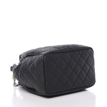Chanel Grained Calfskin Quilted Medium CC Chain Bucket Drawstring Bag Grey 3 of 10