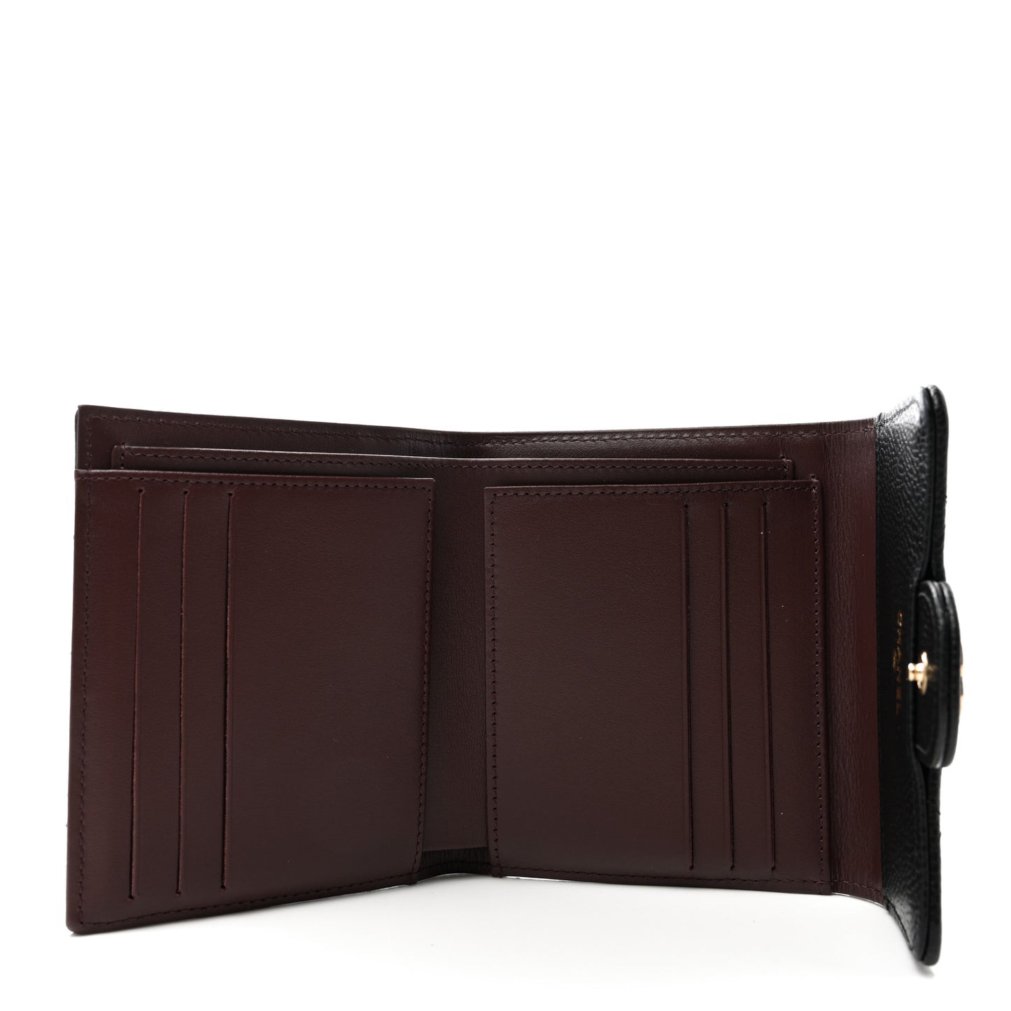 Caviar Quilted Compact Flap Wallet Black