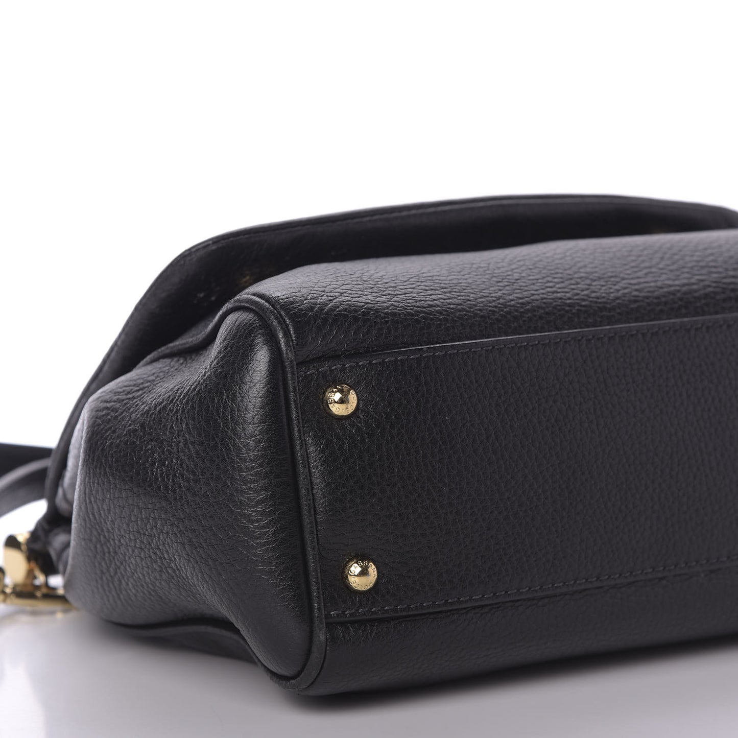 Grained Deerskin Medium Miss Sicily Satchel Black