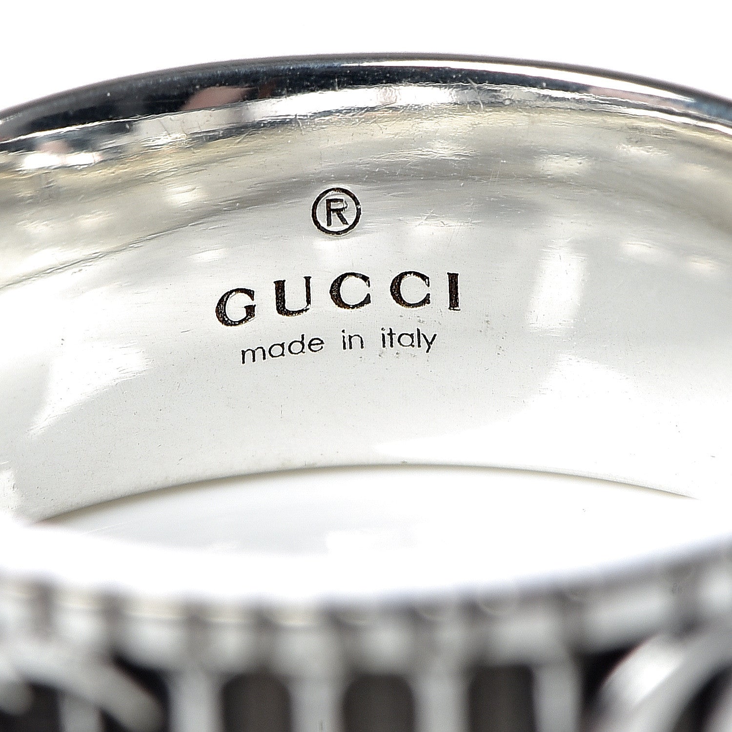 Gucci Sterling Silver Double G Band Ring 56 7.5 5 of 6