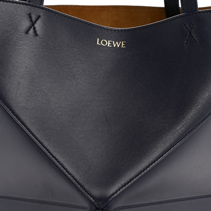 Loewe Shiny Calfskin Medium Puzzle Fold Tote Marine 8 of 10