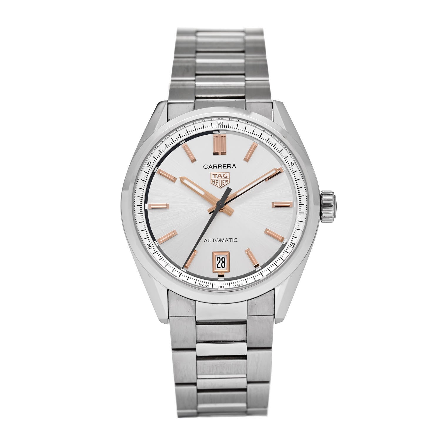 Tag Heuer Stainless Steel 36mm Carrera Date Automatic Watch Silver WBN2310 1 of 5
