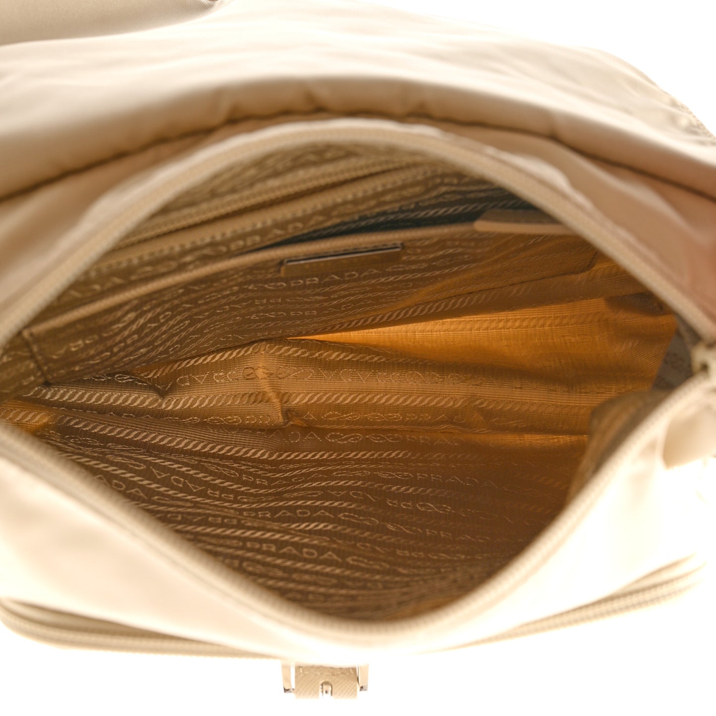 Re-Nylon Vela Saffiano Pocket Single Buckle Messenger Shoulder Bag Deserto