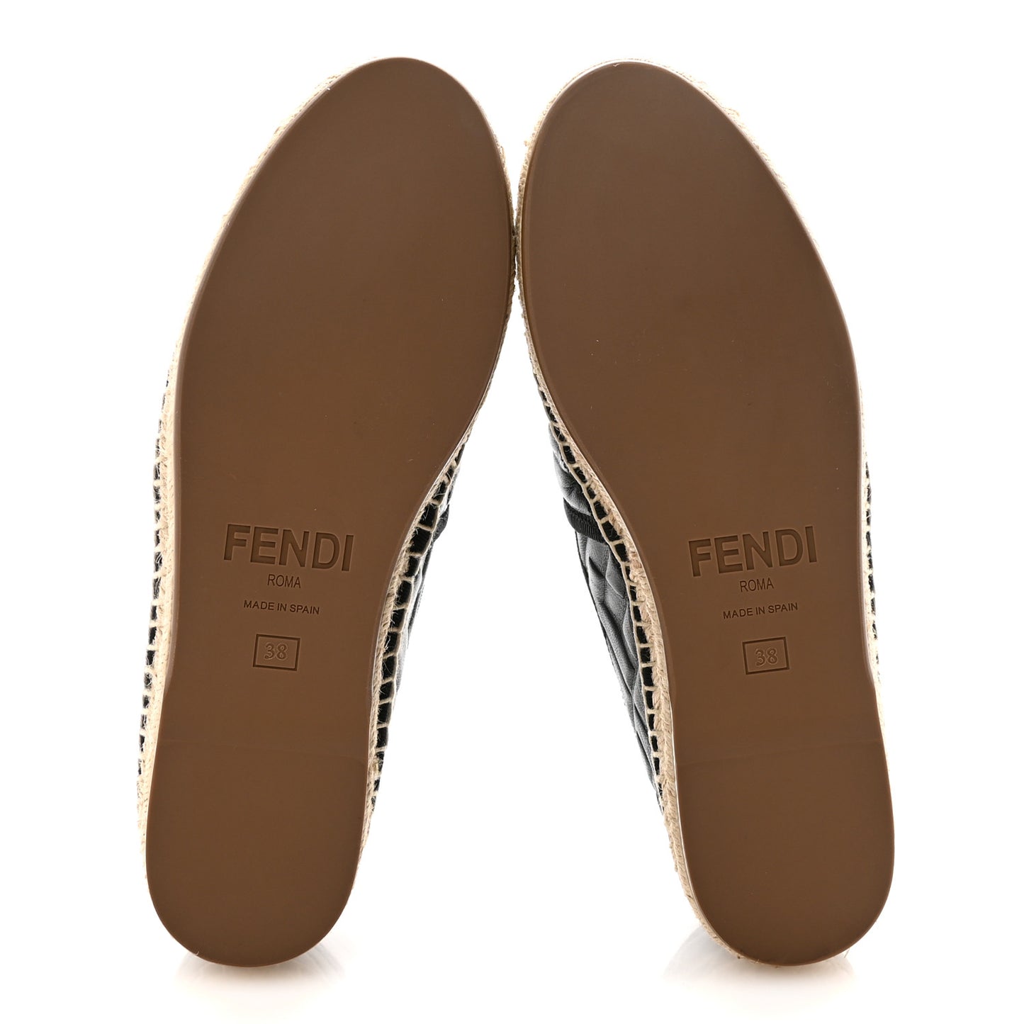 Nappa FF Embossed Espadrilles 38 Black