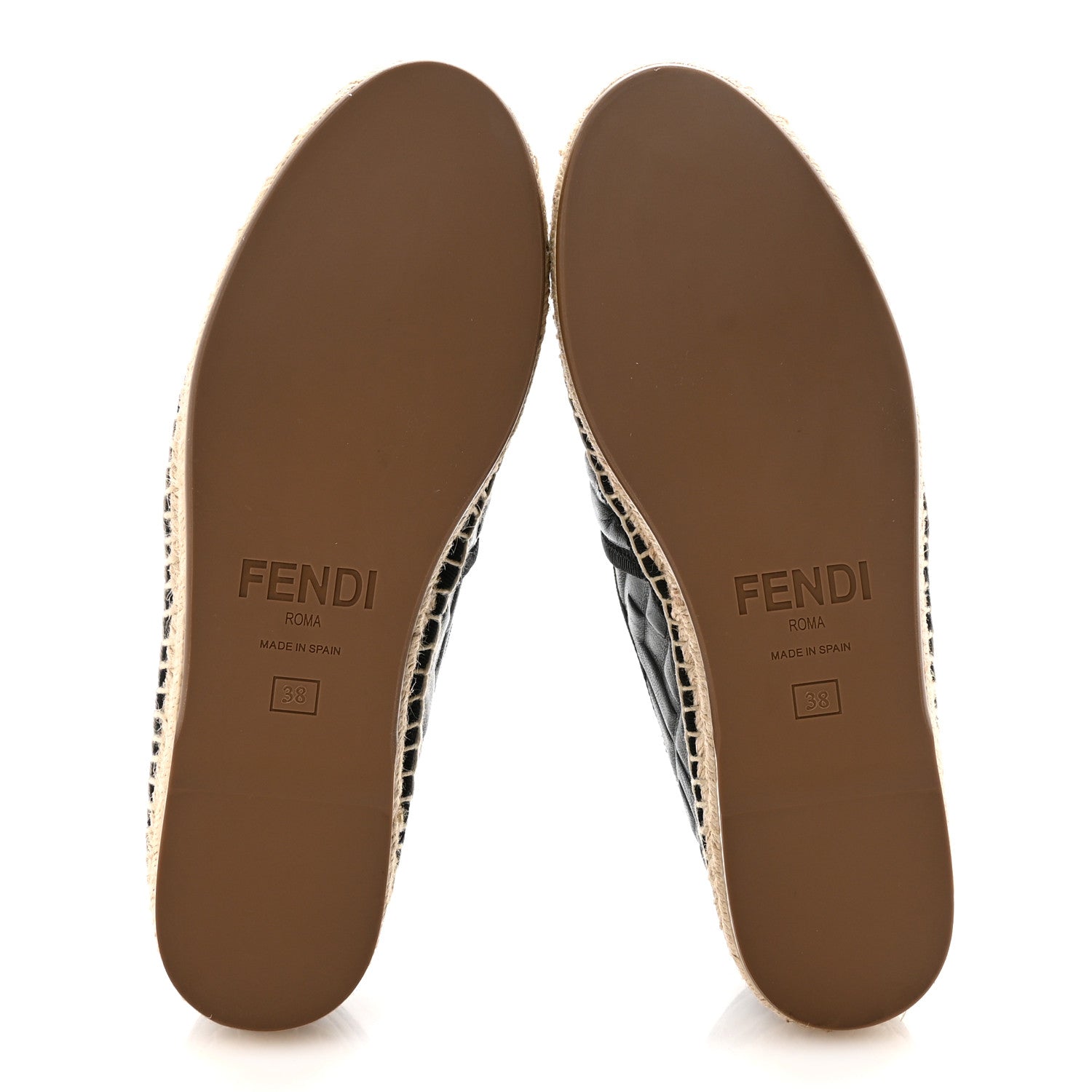 Fendi Nappa FF Embossed Espadrilles 38 Black 6 of 9