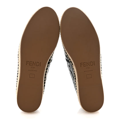 Fendi Nappa FF Embossed Espadrilles 38 Black 6 of 9