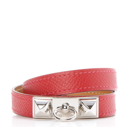 Hermes Epsom Rivale Double Tour Bracelet S Rouge Casaque 1 of 8