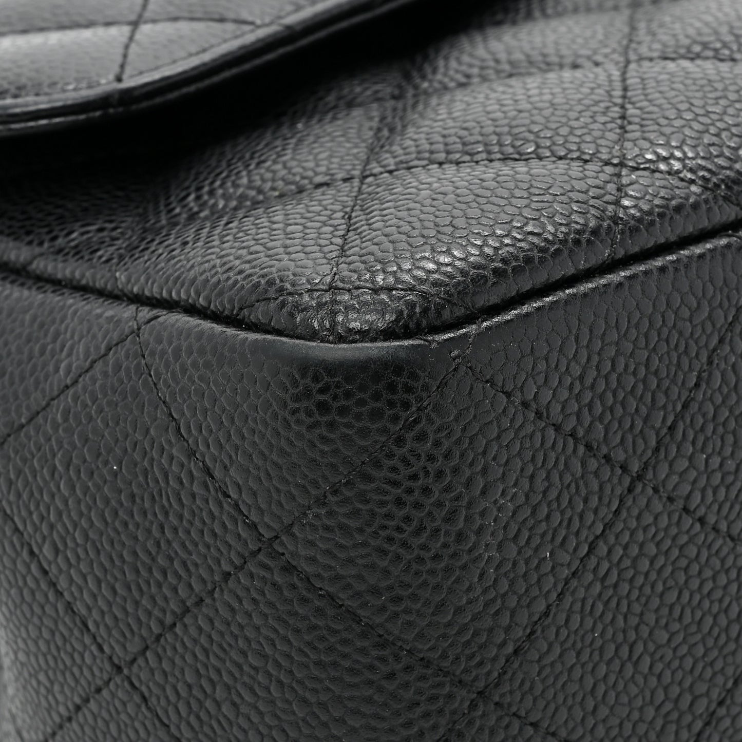 Caviar Quilted Jumbo Double Flap Black