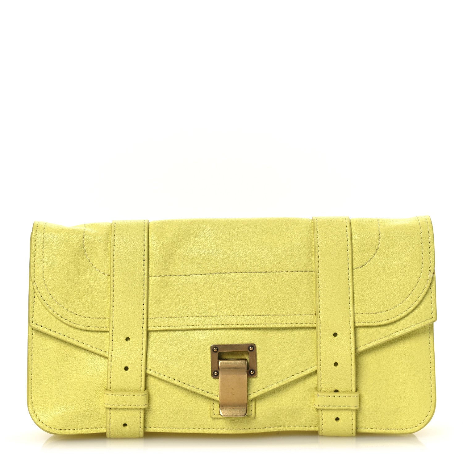 Proenza Schouler Lambskin PS1 Pochette Clutch Lemon 1 of 15
