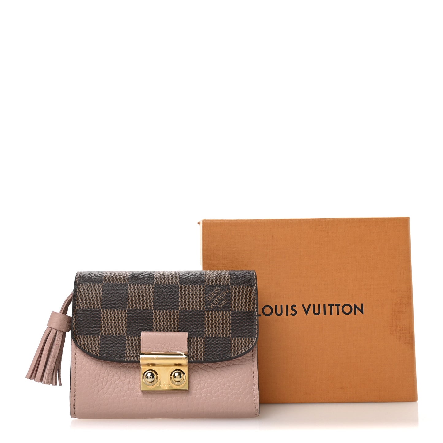 Damier Ebene Croisette Compact Wallet Magnolia
