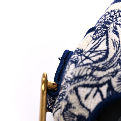 Christian Dior Canvas Embroidered Toile de Jouy Saddle Bag Blue 10 of 12
